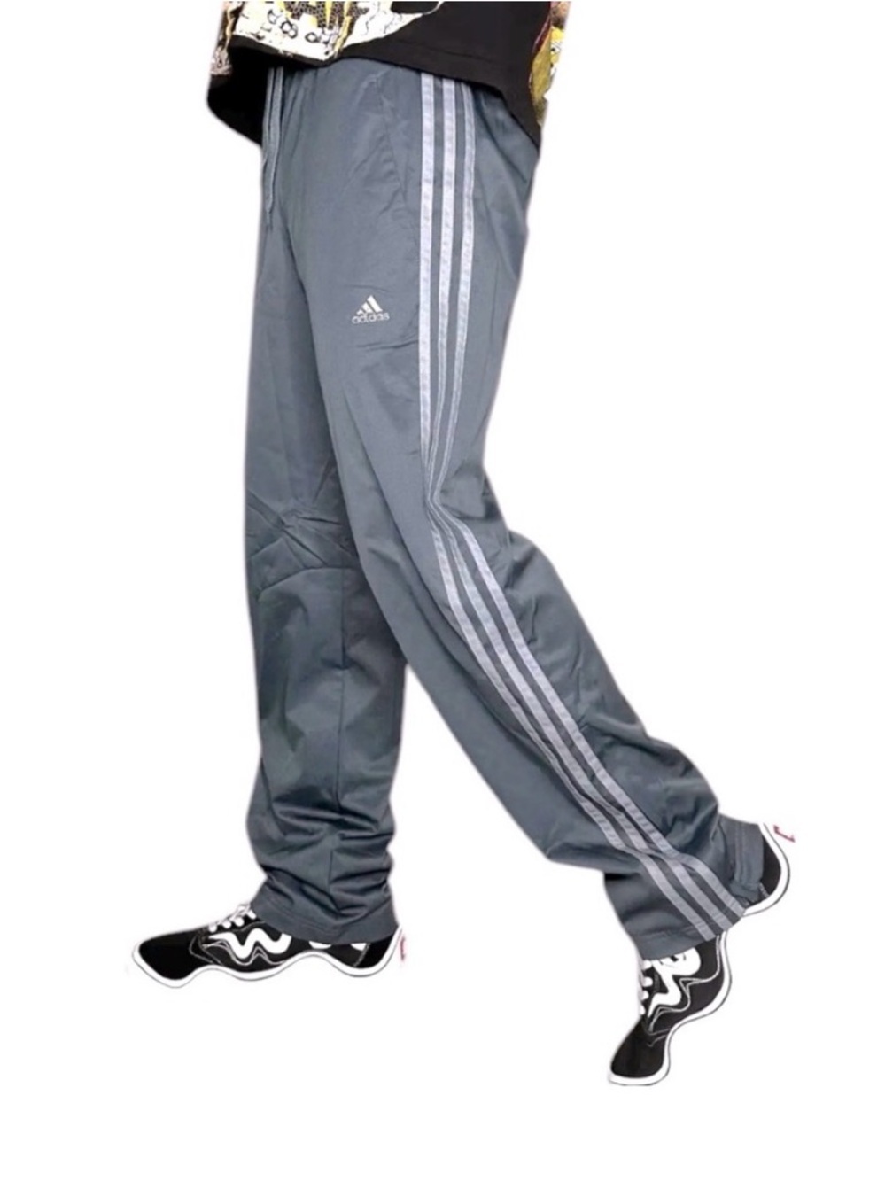 Adidas Streetwear Vintage Dark Gray Track Pants Mens Size Medium